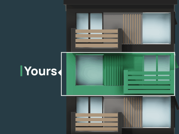 image of an insured section in a block of flats