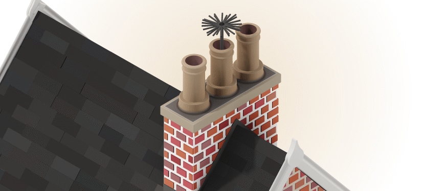 illustration of a chimney being swept