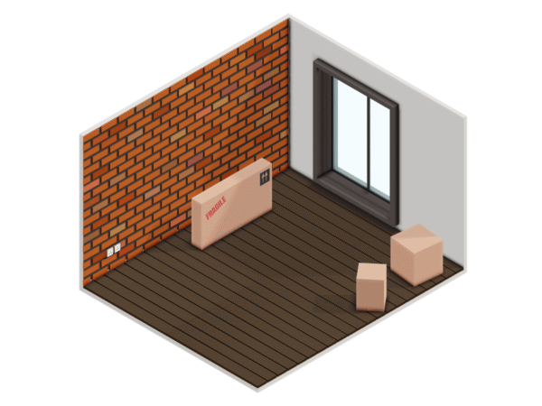 isometric illustration of an unoccupied home