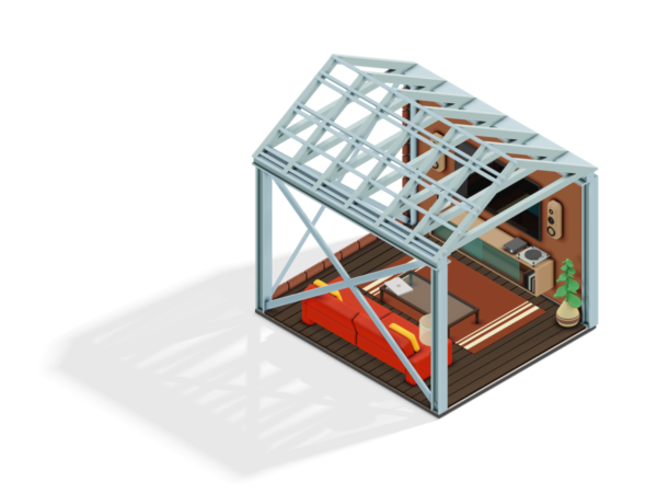 House with a steel frame