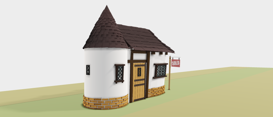 Older cottage with a Sold sign
