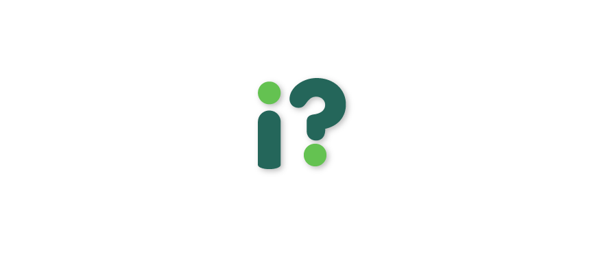 Green ‘i’ beside a question mark, illustrating questions about specialist home insurance brokers.